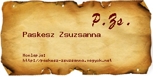 Paskesz Zsuzsanna névjegykártya